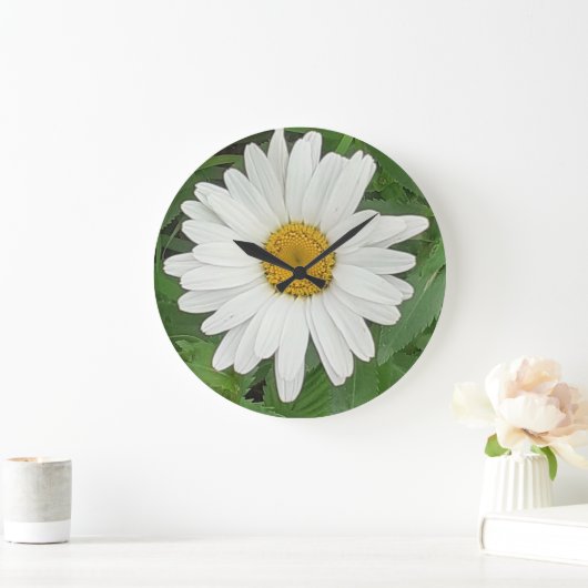 White Daisy Clock Grote Klok (Huis)