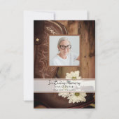 White Daisy Cowboy Boot Funeral Memorial Sympathie Bedankkaart (Voorkant)