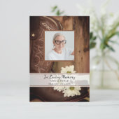 White Daisy Cowboy Boot Funeral Memorial Sympathie Bedankkaart (Staand voorkant)