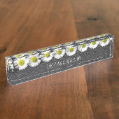 White Daisy Custom Naambordje (Zijkant)