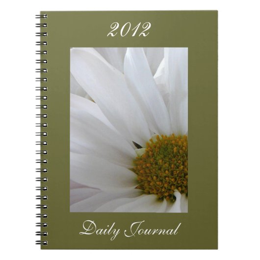 White Daisy-Daily Journal-Customize Year Notitieboek (Voorkant)