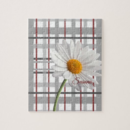 White Daisy Decorative Jigzaag Puzzle Legpuzzel (Verticaal)