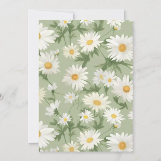 White Daisy Design voor Vow Vernieuwing Kaart (Achterkant)