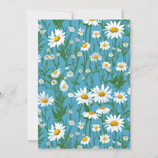 White Daisy Design voor Vow Vernieuwing Kaart (Achterkant)