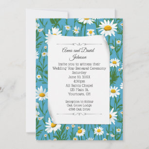 White Daisy Design voor Vow Vernieuwing Kaart
