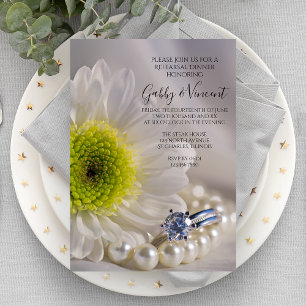 White Daisy Diamond Ring Wedding Rehearsal Dinner Kaart