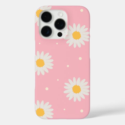 White Daisy Dot Pink Case-Mate iPhone Case (Achterkant)