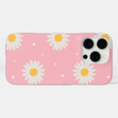 White Daisy Dot Pink Case-Mate iPhone Case (Achterkant (horizontaal))