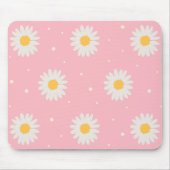 White Daisy Dot Pink Muismat (Voorkant)