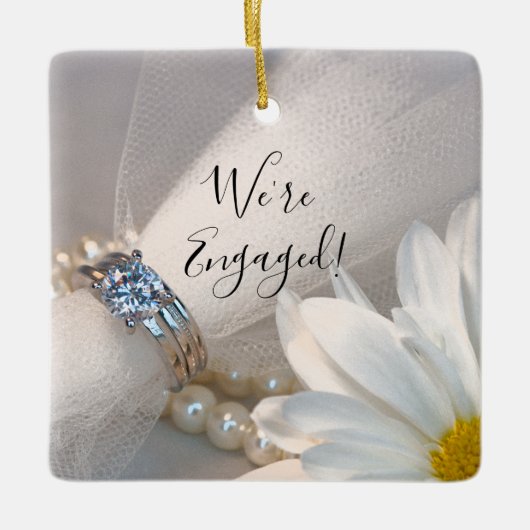 White Daisy Elegance We zijn betrokken Keramisch Ornament (Voorkant)