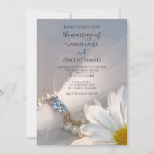 White Daisy Elegance Wedding Kaart (Voorkant)