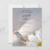 White Daisy Elegance Wedding Magnetic Invitation Magnetische Uitnodiging (Voorkant)