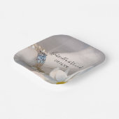 White Daisy Elegance Wedding Papieren Bordje (Gebogen)