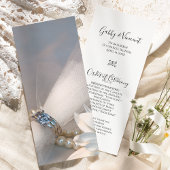 White Daisy Elegance Wedding Programme Programmakaart