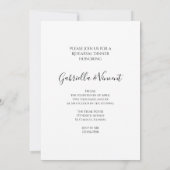 White Daisy Elegance Wedding Rehearsal Dinner Kaart (Achterkant)