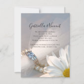 White Daisy Elegance Wedding Save the Date Magnetische Uitnodiging (Voorkant)