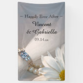 White Daisy Elegance Wedding Spandoek (Verticaal)