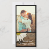 White Daisy en Barn Wood Country Dank je wel Bedankkaart (Voorkant)