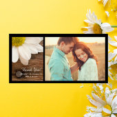 White Daisy en Barn Wood Country Dank je wel Bedankkaart