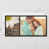 White Daisy en Barn Wood Country Dank je wel Bedankkaart (Voorkant)