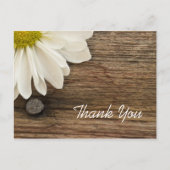 White Daisy en Barn Wood Country Dank je wel Briefkaart (Voorkant)