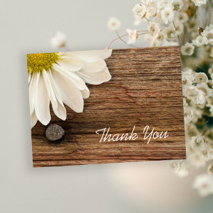 White Daisy en Barn Wood Country Dank je wel Briefkaart