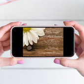 White Daisy en Barn Wood Country Wedding Kaart
