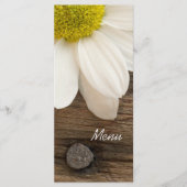 White Daisy en Barn Wood Country Wedding Menu (Voorkant)
