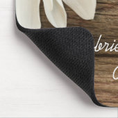 White Daisy en Barn Wood Country Wedding Muismat (Hoek)