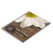 White Daisy en Barn Wood Country Wedding Notitieboek (Linkerzijde)