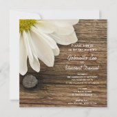 White Daisy en Barn Wood Ranch Wedding Kaart (Voorkant)