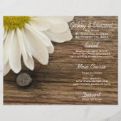 White Daisy en Barn Wood Ranch Wedding Menu (Voorkant)