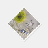 White Daisy en Diamond Ring Wedding Servet (Hoek)