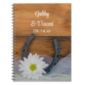 White Daisy en Hoefijzer Country Western Wedding Notitieboek (Voorkant)
