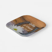 White Daisy en Hoefijzer Country Western Wedding Papieren Bordje (Gebogen)