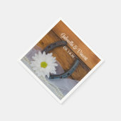 White Daisy en Hoefijzer Country Western Wedding Servet (Hoek)