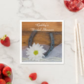 White Daisy en Hoefijzer Western Vrijgezellenfeest Servetten (Insitu)