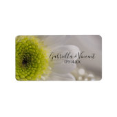 White Daisy en Pearls Wedding Favor Label (Voorkant)