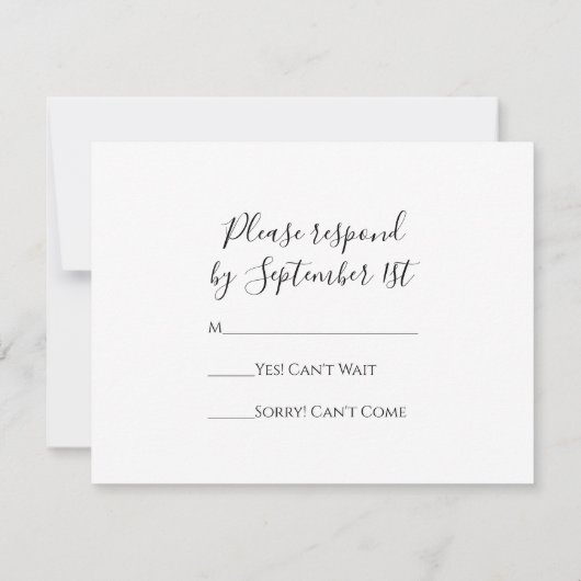 White Daisy en Pearls Wedding RSVP (Achterkant)