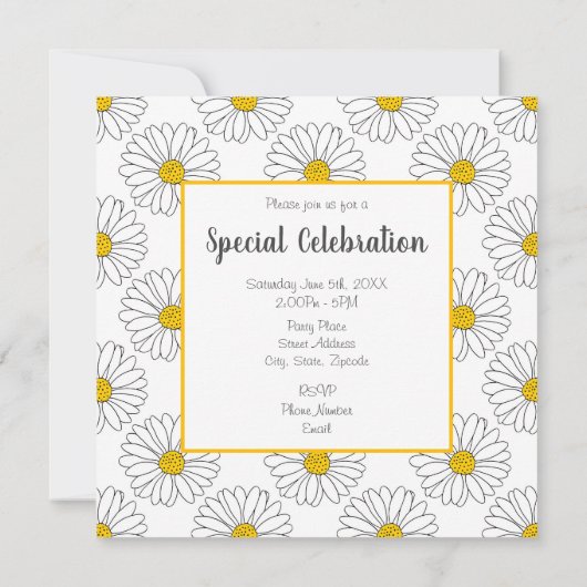 White Daisy en White Daisy Pattern Kaart (Achterkant)