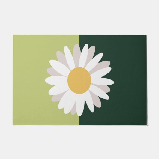 White Daisy Entrance door Mat, Green Garden  Deurmat (Voorkant)