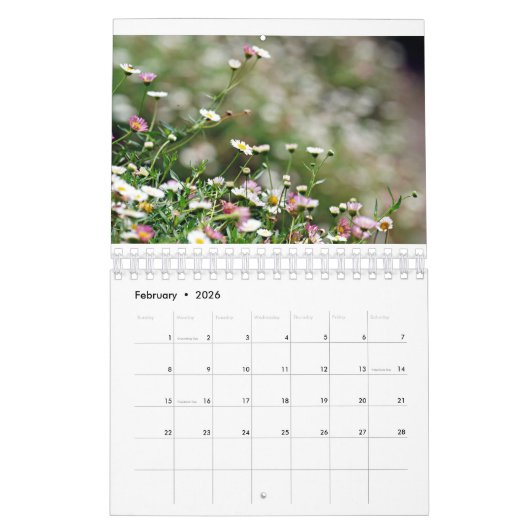 White daisy family photo for grandparents Calendar Kalender (Feb 2026)