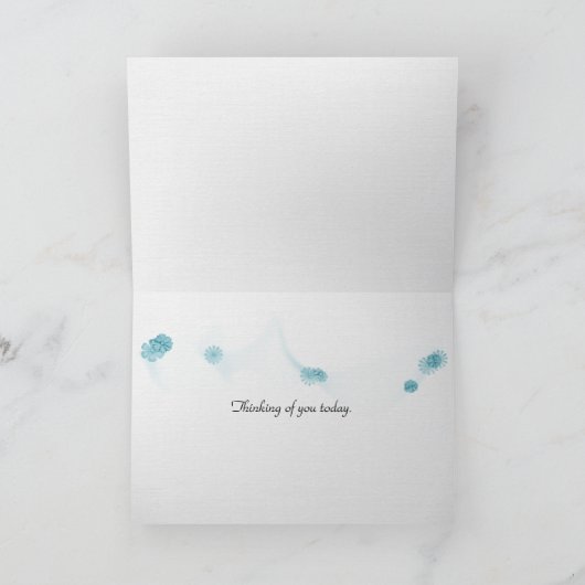 White Daisy Field denking of You Card Kaart (Binnen)
