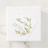 White Daisy Floral Baby Shower Thank You  Bedankjes Labels (In situ)