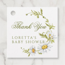 White Daisy Floral Baby Shower Thank You  Bedankjes Labels