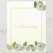White Daisy Floral Lined Writing Paper (Achterkant)