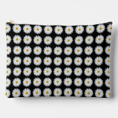 White Daisy Floral Pattern on Black Etui (Voorkant)