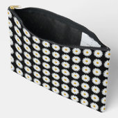 White Daisy Floral Pattern on Black Etui (Open)