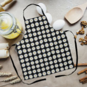 White Daisy Floral Pattern on Black Schort