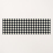 White Daisy Floral Pattern on Black Yogamat (Voorkant (horizontaal))